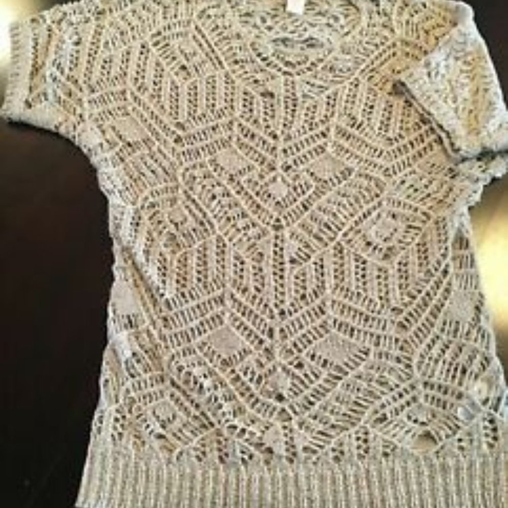 CHICO'S Crochet Blouse. Tan